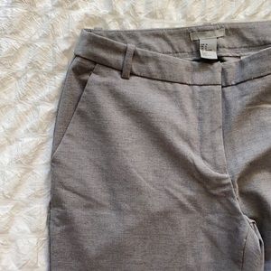 Gray linen tapered dress pants